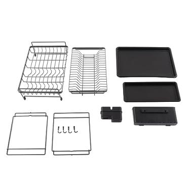 Imagem de Escorredor de louças, grande escorredor de louça, 2 camadas, removível, escorredor de louças multifuncional para balcão de cozinha, escorredor antiferrugem com porta-copos de talheres para vários