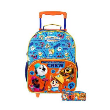 Imagem de Kit Escolar Cãozinho Genial Mochila Rodinha + Estojo Oficial - Dermiwi