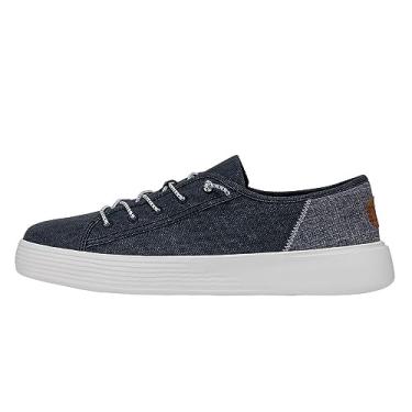 Imagem de Hey Dude Cody Craft Linen Navy masculino tamanho 40 | Tênis unissex | Sapatos antiderrapantes unissex | Confortável e leve