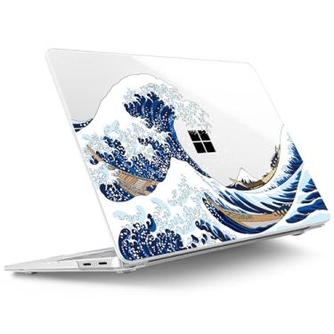 Imagem de Tuiklol Capa para laptop Microsoft Surface 2025 de 13 polegadas, Windows 11 Touchscreen Copilot+ PC Laptop 13 modelo 2095 com superfície de proteção capa de 13 polegadas, onda do mar