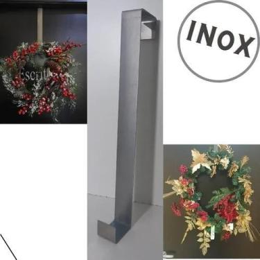 Imagem de Suporte de inox p/ pendurar enfeite natalino guirlanda porta - casa mo