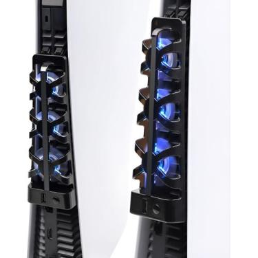 Imagem de Cooler Externo Usb Led 3 Fan Resfriamento Para Ps5 - Dobe, Preto