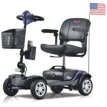Imagem de Cadeira de Rodas Elétrica dobrável Metro Mobility 4 Rodas para Adultos - Capacidade de 136 kg, Bateria de Longa Duração, Maior Espaço para