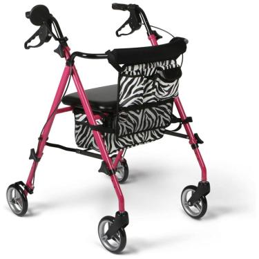 Imagem de Andador para Idosos de Alumínio Leve e Resistente, Suporta até 113kg, Medline, Rosa