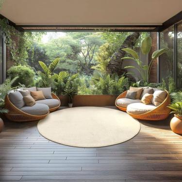 Imagem de Tapete Redondo Tufting Ecletik 190cm Off White