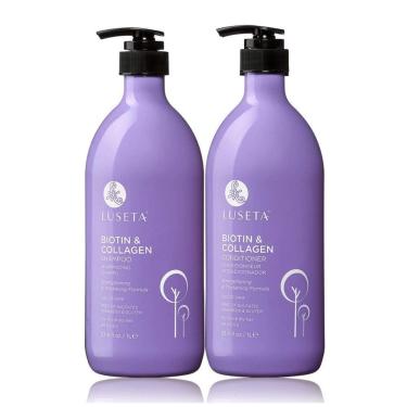 Imagem de Shampoo e Condicionador Óleo de Argan Reparador de Cabelos Secos e Danificados 1Litro 2X, L LUSETA, Violeta