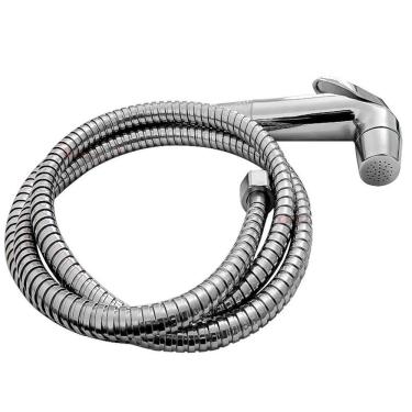 Imagem de Kit Ducha Higienica Cromada Chuveiro e Mangueira Tubo Engate Aço Inox 1,50M Para Bide Chuveirinho e Duchinha 1/2