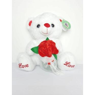 Imagem de Urso Casamenteiro do Amor Branco 25 cm de Pelúcia - 2-961194-25 - Tuka