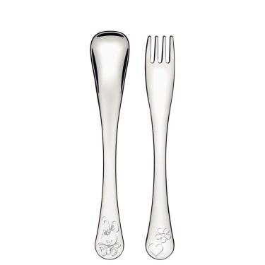 Imagem de Kit 2 Peças Talheres Divertidos Infantil Le Petit Aço Inox Brilhante 12 Meses Tramontina 