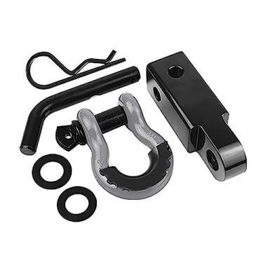 Imagem de Zhjvihx Receptor do Engate Manilha, Isolação Sadia Galvanizada de Alta Resistência do Plutônio Gancho de Reboque de SUV para Resgatar (Cinza)