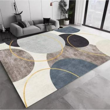 Imagem de Tapete de luxo com estampa geométrica para decoração de sala de estar, sofá, mesa de centro, quarto, sala de estar, cozinha, tapete antiderrapante (60 x 90 cm, 24 x 35 pol./2508037986)