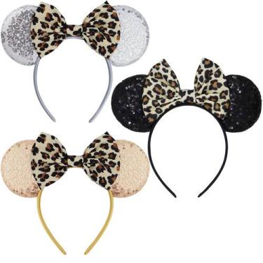 Imagem de Bandana LIHELEI Mouse Ears com laços de leopardo para mulheres