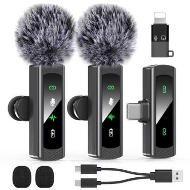 Imagem de Microfone de lapela sem fio QUZAZBU USB C para iPhone/Android
