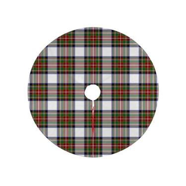 Imagem de Vestido Royal Stewart moderno tartã para árvore de Natal – Saia xadrez vermelha escocesa de 91 cm, decoração clássica de Natal para árvores artificiais e reais, tapete de árvore de Natal tradicional