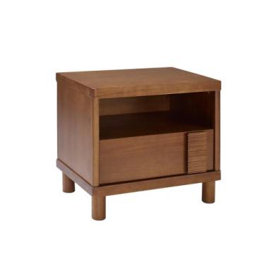 Imagem de Mesa de Cabeceira Cairo 1 Gaveta Madeira Maciça Weihermann, Amêndoa