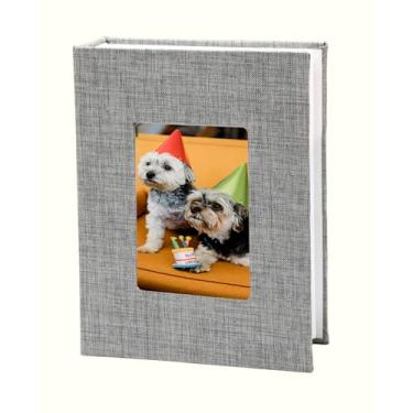 Imagem de Álbuns de fotos 10 x 15 cm, álbum de livros com 100 fotos para aniversários de família, casamento (cinza)