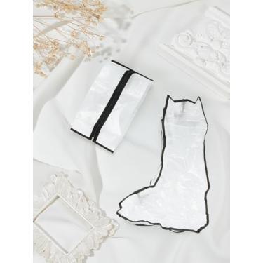 Imagem de 2 peças 2Styles bolsas de sapatos à prova d'água, bolsas pretas translúcidas de armazenamento de PVC com zíper, bolsas de armazenamento portáteis para tênis, sandálias, camisas de lavanderia