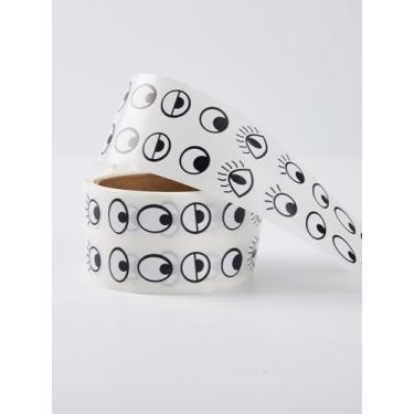 Imagem de Adesivos criativos de design de olhos DIY etiquetas autoadesivas preto e branco