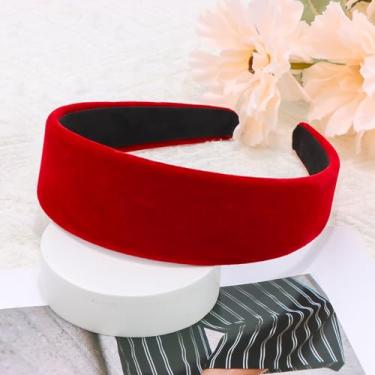 Imagem de Bandanas femininas acolchoadas de veludo vermelho, antiderrapantes, confortáveis, para mulheres