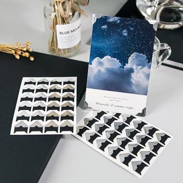 Imagem de 48 peças de adesivos autoadesivos de canto para moldura fotográfica faça você mesmo, 24 peças, álbuns, retrô, scrapbook, vintage, adesivos de papel kraft