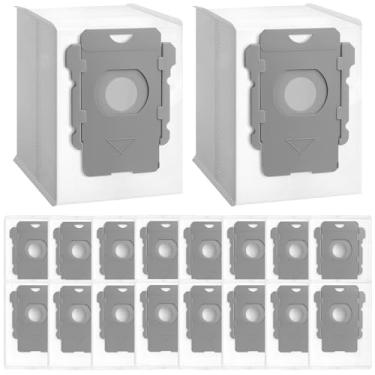 Imagem de Pacote com 18 sacos de vácuo compatíveis com iRobot Roomba sacos i7 i7 + i3 i3 + i4 i4+ i6 i6+ i8 i8+ i1 i1+ j7 j7+/Plus S9 S9 + I & S & J Series Robot Vacuum Parts, reutilize sacos de eliminação automática de sujeira