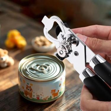 Imagem de Generic 1 abridor de latas portátil 3 em 1 abridor de latas e abridor de garrafas PP ferro prateado preto 5,3 x 19,5 cm