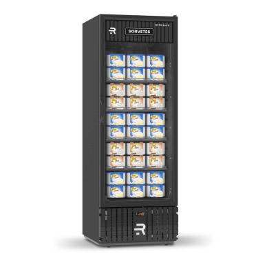 Imagem de Expositor Vertical para Sorvetes Refrimate 570 Litros Porta Vidro Preto 220V VCS570PVB