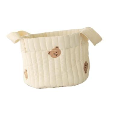 Imagem de simhoa Cesta de fraldas para bebês, com alças, organizadora de trocador, bolsa de armazenamento para carro, viagem, ambiente interno e externo, Cabeças de Urso Pequenas