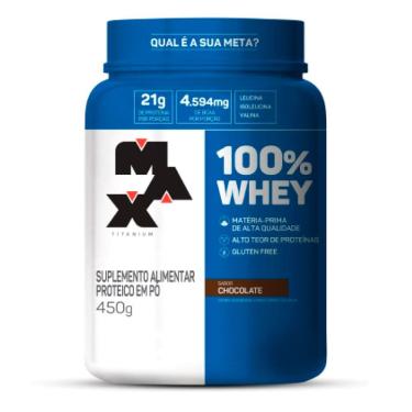 Imagem de Whey 100% Max Titanium Sabor Chocolate 450g