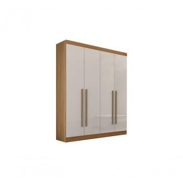 Imagem de Guarda-roupa Da Vinci Plus 4 Portas 3 Gavetas Sem Pés - D' Doro Cinamomo/off White