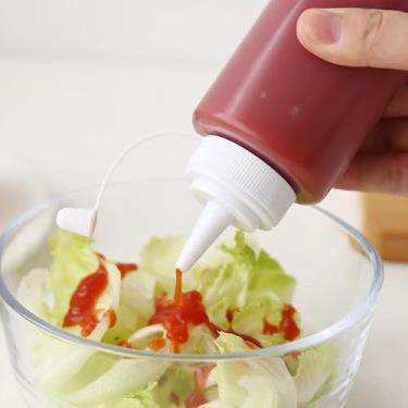 Imagem de 1 garrafa de apertar transparente, frascos de espremer condimentos para molhos, churrasco, assar, acampar, piquenique (200 ml)