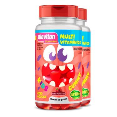 Imagem de Kit 2 Gummy Kids Multivitamínico Unilife 30 Gomas Framboesa