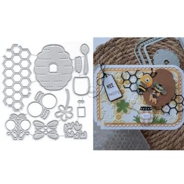 Imagem de DzIxY Honey Bee Hive moldes de corte de metal para fazer cartões, papel em relevo, recortes, máquina de scrapbook, estêncil, bolsos de armazenamento, suprimentos