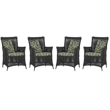 Imagem de 4 Poltronas Igapó Alumínio Pintura Preta Corda Náutica E5 Preto