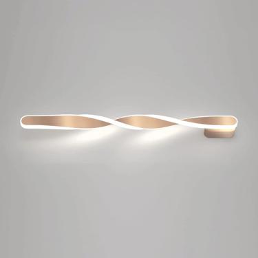 Imagem de Luminária De Parede Longa Torcida, Lâmpada De Parede De Metal Ultrafina Com Abajur De Silicone, Arandela De Parede Linear Led Moderna, Luminárias De Parede De Cabeceira, Lum, Gold, 70CM
