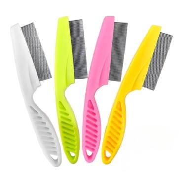 Imagem de Pente Fino Tira Piolho Lêndeas Pulgas Carrapatos Remelas Remove Pelos Mortos Cachorro Gato