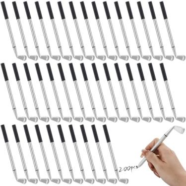 Imagem de 200 canetas esferográficas em forma de mini taco de golfe, tinta preta, 1,0 mm para escritório, escola e presentes
