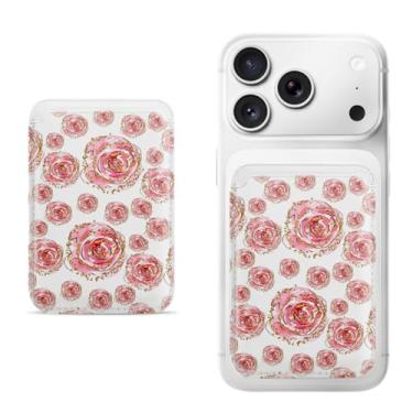 Imagem de Suporte de cartão magnético para iPhone, capa fina de couro PU, capa traseira para cartão, acessório de telefone fofo