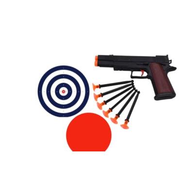 Imagem de Kit com 5 Pistolas Arminha De Brinquedo De Plástico 12 Peças + 2 Alvos