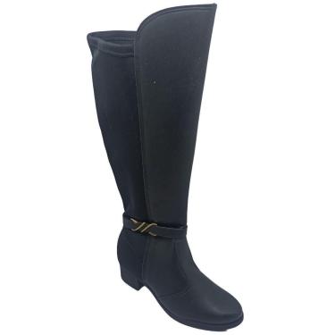 Imagem de Bota Moleca Feminina Napa/Lycra com Detalhe em Dourado Cor:;Tamanho:34;Gênero:Feminino-Feminino