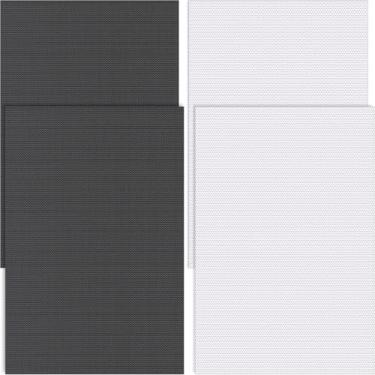 Imagem de Pndeyo 4 folhas de malha para olhos, tela branca para impressão à prova d'água de 0,8 mm, folha de lona em PVC em branco para cosplay peludo, adereços de móveis, artesanato, boneca, preto e branco