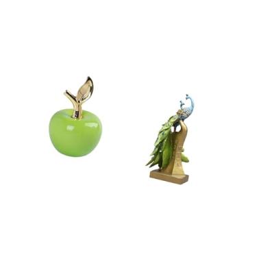 Imagem de Fenteer Escultura de Cerâmica de Frutas, Ornamento para Sala de Estudo, Cafeteria E Estatueta Decorativa de Animal, Peça Central para Mesa de Escritório, Mesa