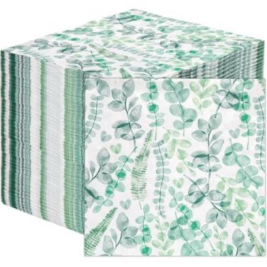 Imagem de Talking Tables Guardanapos descartáveis para crianças de mesa, guardanapos de papel macio, folhas verdes, para casamento ou uso diário, ecologicamente correto, compostável, reciclável, feito na UE, 2