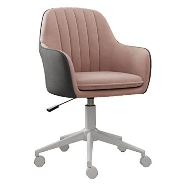 Imagem de Cadeira de trabalho moderna e estofada, giratória para escritório, cadeira ergonômica ajustável para quarto, sala de maquiagem, sala de estudo
