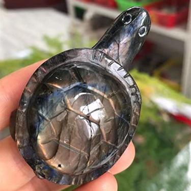 Imagem de Home Collections Cristal natural 1 peça 6-8 cm Pedra da lua labrador natural, tartaruga esculpida à mão e polida. Casa, aquário, jardim, decoração e pedra (cor: 3 peças, tamanho: 6-7 cm)