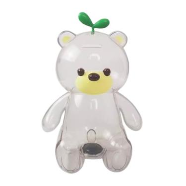Imagem de ZABEES Mealheiro transparente urso plástico grande capacidade cofrinho presente de aniversário cofrinho para decoração de presente economia de presente