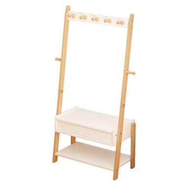 Imagem de P9IDEDFH Cabide para armário de cabeceira com armário pendurado bolsa prateleira quarto cabide de chão de casa (cor: D, tamanho: 65 cm) (D 45 cm)