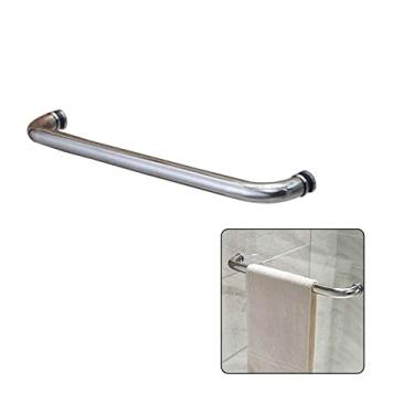 Imagem de Maçaneta de porta de chuveiro para porta de vidro, maçanetas de porta de banheiro para portas internas, puxador de porta de tela de chuveiro puxador de botão (tamanho: 450 mm)