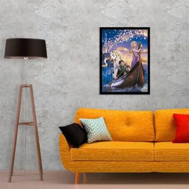 Imagem de Quadro Decorativo Filme Rapunzel 34X23Cm - Moldura Branca - Quadros On