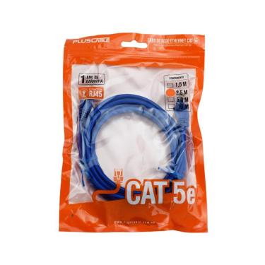 Imagem de Patch Cord Pluscable Cat5epc-ethu25bl Cabo De Rede 2,5m...